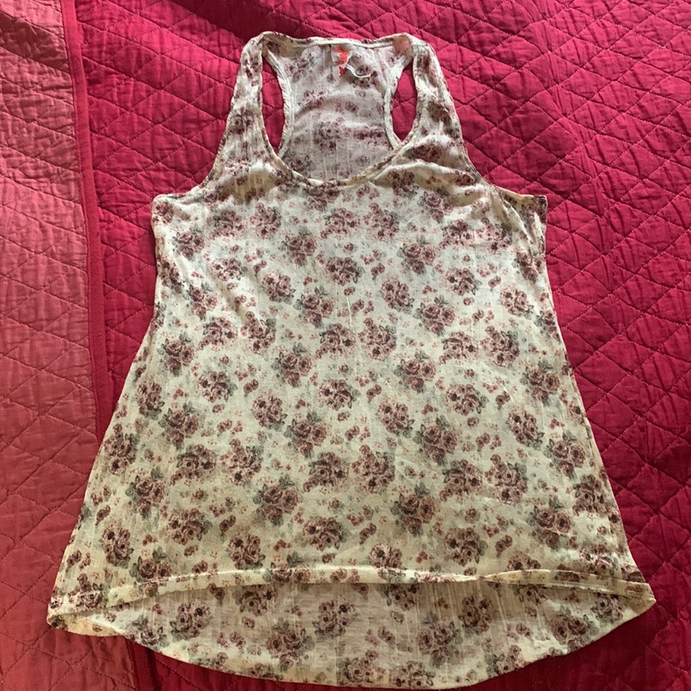 Free People Floral Racerback Tank Tunic